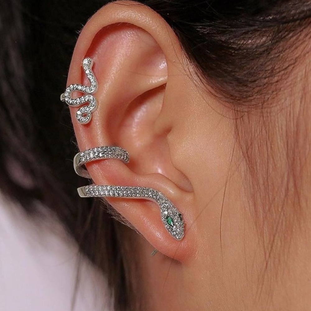 2 piece Rhinestone Snake Ear Cuffs, Taylor Swift Reputation Snake Ear Cuffs